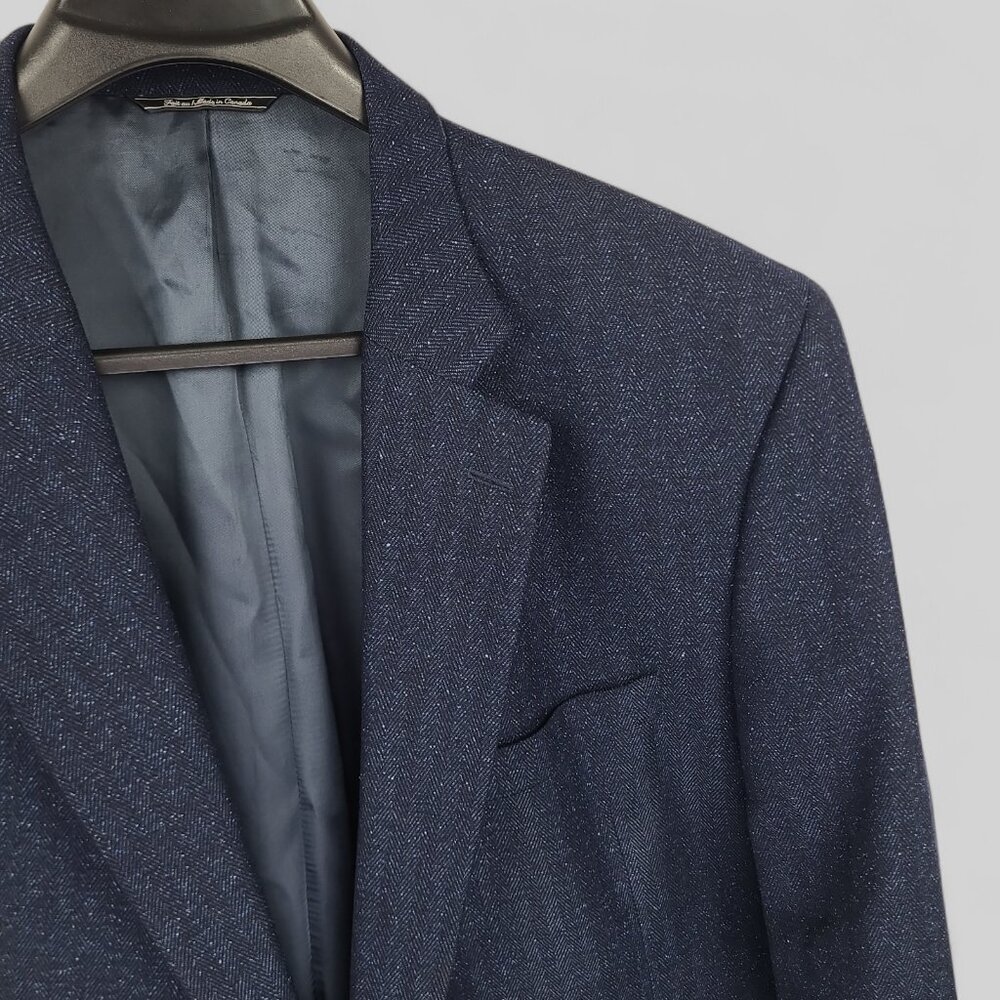 Jack Victor Classic Big & Tall Herringbone 2 Button Sports Coat Blazer 56L - Picture 4 of 13